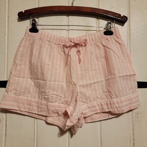 Pink VS Striped Shorts Pink White Pajama Casual Comfort Size Medium